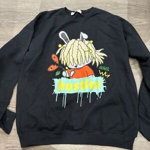 Men's 3FORTY INC. "Savage, Hustler" Crew Neck Fleece Black Long Sleeve Size XL!!